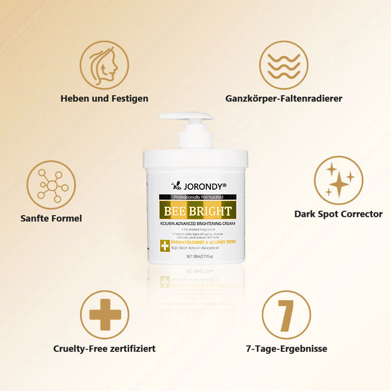 𝗝𝗼𝗿𝗼𝗻𝗱𝘆® Bee Bright Hautpflege-Creme gegen Hautalterung, Trockenheit, fahlen Teint und ungleichmäßigen Hautton – Für Gesicht und Körper geeignet