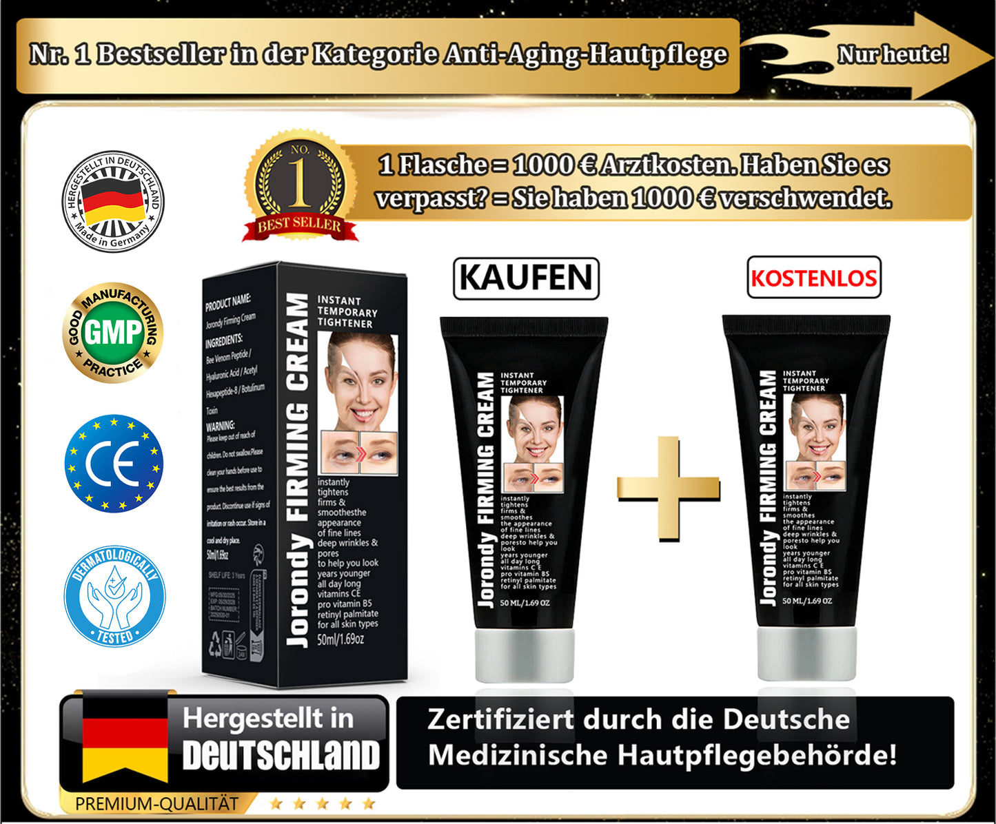 [🛍️Offizieller Markenshop🇩🇪] Faltenfrei in Minuten: Jorondy® Hautstraffungs-Wunder für reife Haut